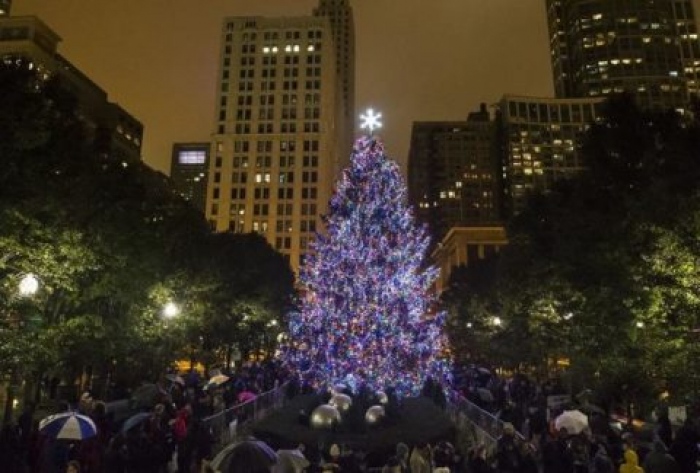 Ежегодная церемония зажжения рождественской ёлки в Чикаго